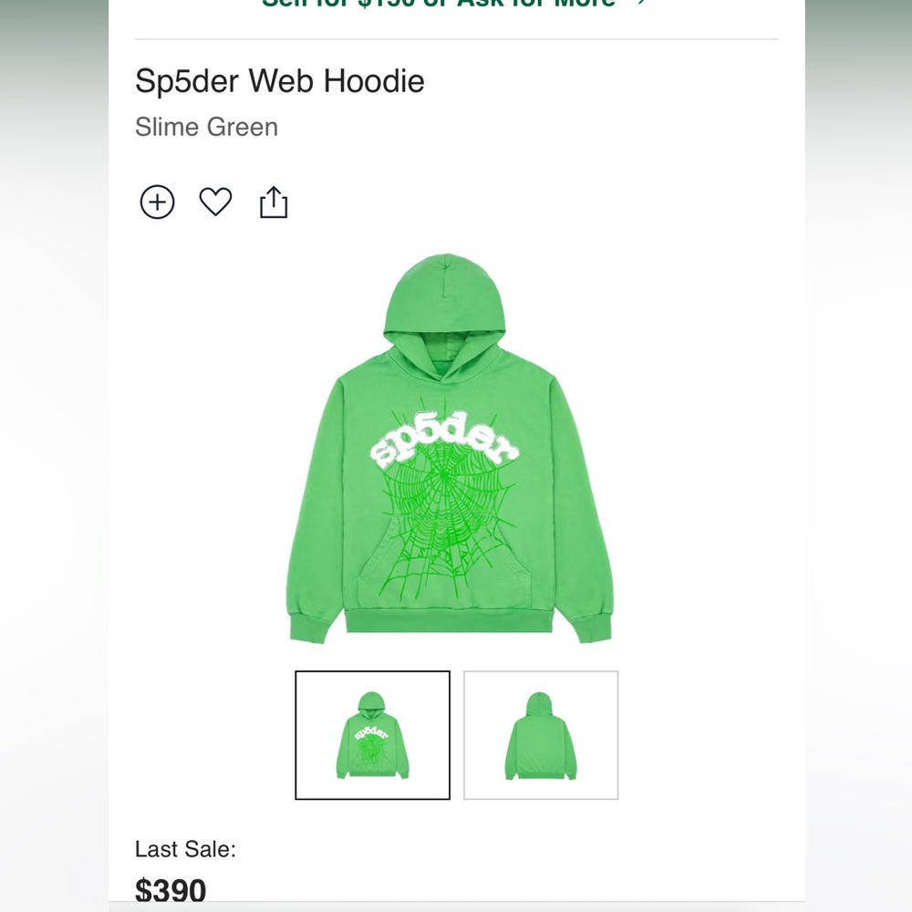 Slime green Sp5der hoodie